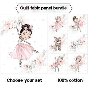 Pannelli in tessuto di cotone con ballerina per progetti di quilting, fascio di tessuto per trapunta con ballerina per l'arredamento della cameretta dei bambini