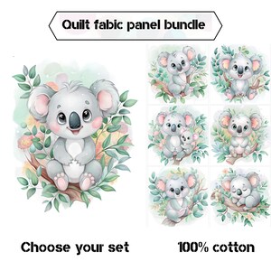 キルティング用コアラ生地パネル、キルト生地バンドル、ベビーブランケット生地