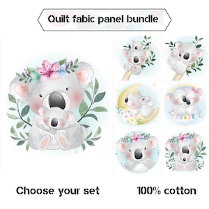 キルティング用コアラ生地パネル、キルト生地バンドル、ベビーブランケット生地