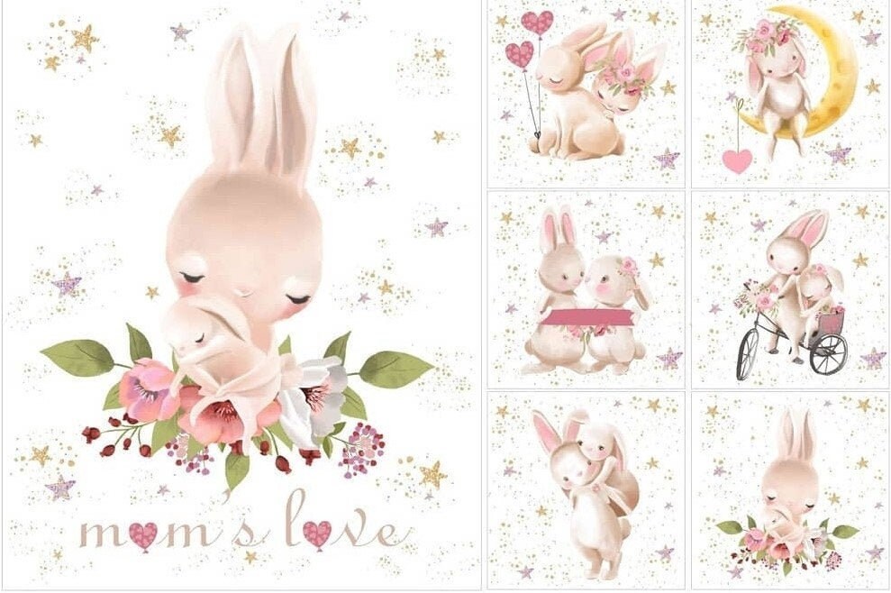 Baby Girl Organic Cotton Fabric Baby Quilt Panels Fabric Etsy UK