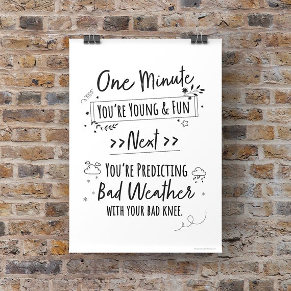 Age Related Printable Wall Art Quote Poster Funny Quote Home - Etsy