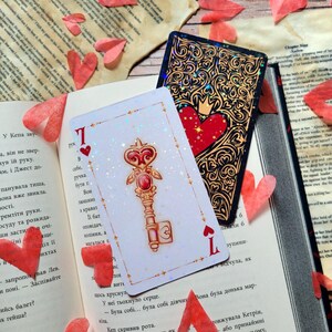 Segnalibro olografico "Carta del Sette di Cuori"