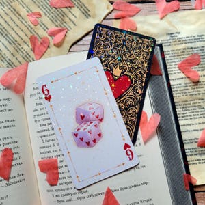 Segnalibro olografico "Carta Sei di Cuori"