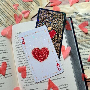 Segnalibro olografico "Carta dei Tre di Cuori"