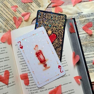 Segnalibro olografico "Carta Due di Cuori"
