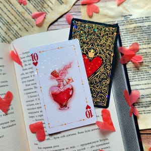 Segnalibro olografico "Carta del Dieci di Cuori"