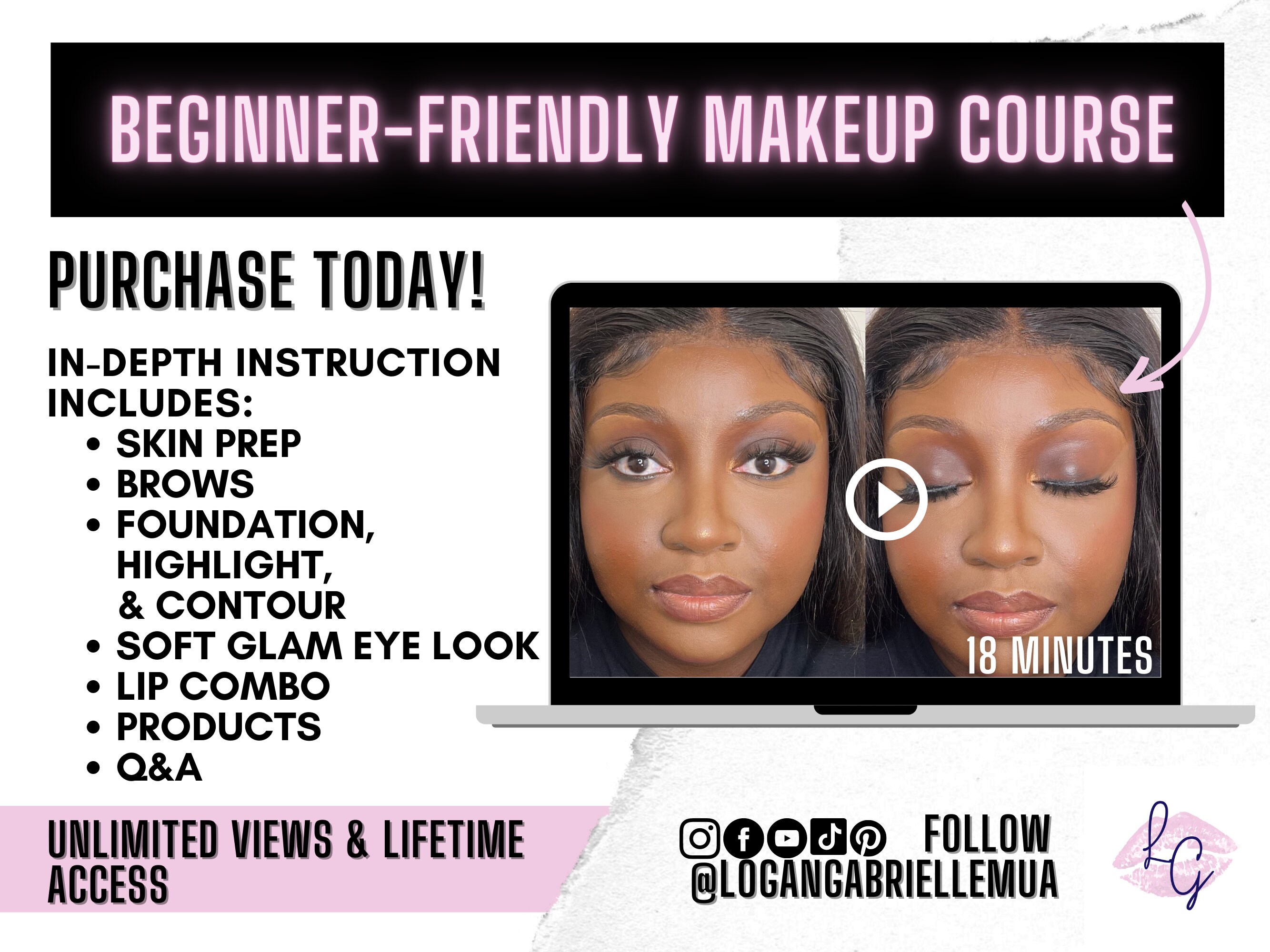 Soft Glam Makeup Course on Dark Skin | Taught by a Makeup Artist With ...