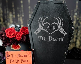 guest book gothic guest book alternative, grave sign in book, til death do us part, hallowedding, spooky wedding guest book