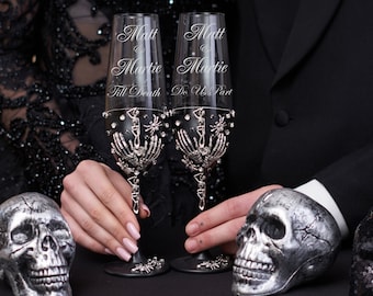 Gothic wedding glasses