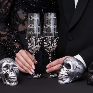Gothic wedding glasses