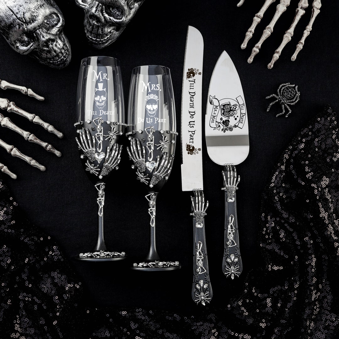 Black Wedding Cake Cutting Set, Black Wedding Cake Server Set, Etsy