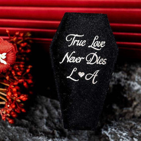 wedding coffin ring box, gothic ring box, coffin ring bearer till death coffin box, coffin decor, til death wedding, gothic wedding
