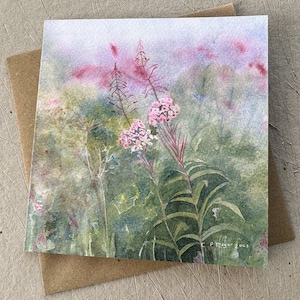 Rosebay Willowherb Greeting Card Fine Art Card Greeting Card, Birthday Card, Blank Card, Wildlife Lovers Card,Nature Card