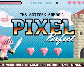 Kit de herramientas de pixel art de 8 bits para Procreate (descarga digital)
