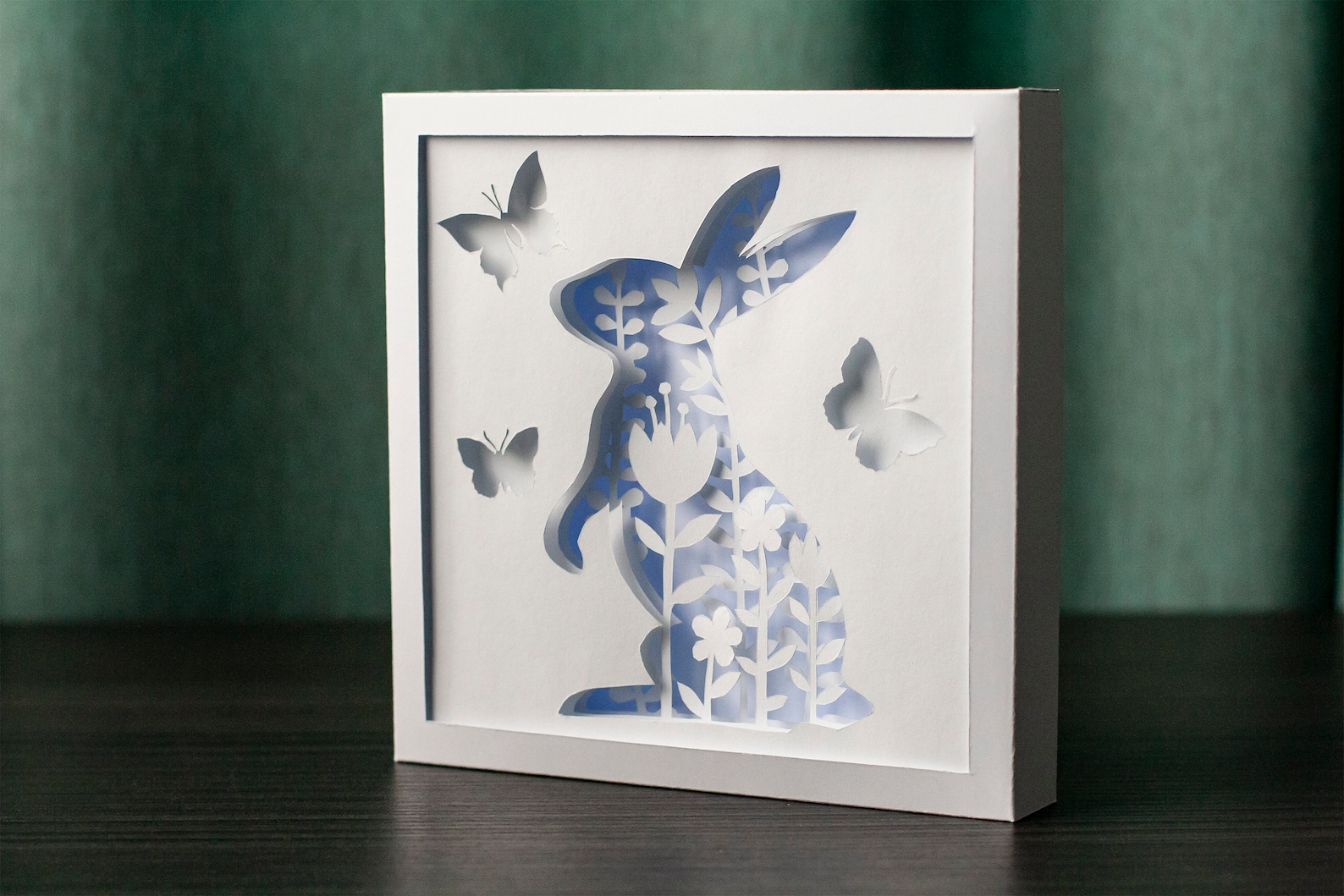 Layered Shadow Box SVG 3D Papercut Template with Hunny