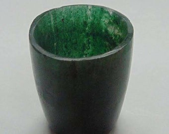 green Aventurine Glass,  Natural Green Jade Hand Carved Glass Figurine, Drinking Glass, Gemstone Glass, natural stone, Drinkable glass