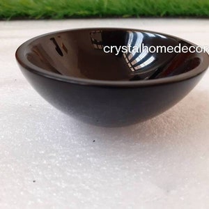 Natural  Black obsidan Bowl | Hand Carved Gemstone Crystal Bowl | Tray Dish Home Decor for Chakra Balancing Energy Healing, Gift Item