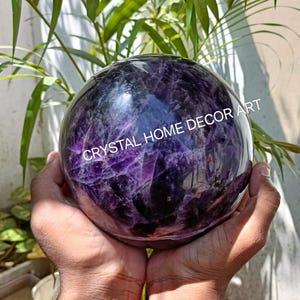 Esfera de cristal de amatista: bola de adivinación curativa pulida, decoración del hogar, artículo de regalo