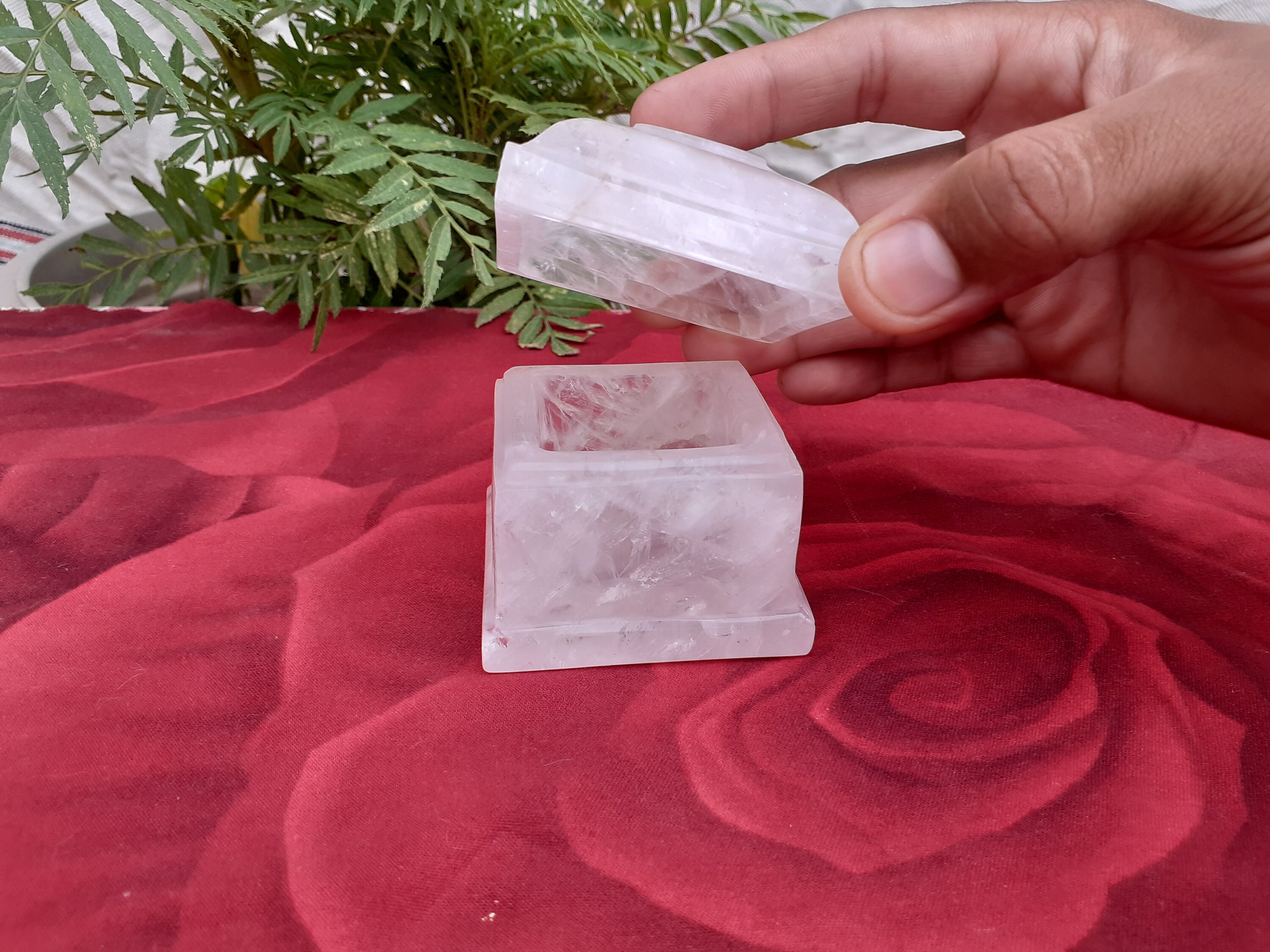 Natural Clear Quartz Jewellery Box Hand Carved Box Etsy