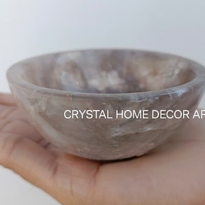 Cuenco de cuarzo ahumado tallado a mano: decoración para el hogar, regalo
