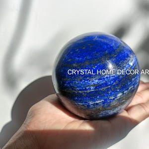 Polished Lapis Lazuli Sphere: Afghanistan Crystal Ball, Healing Stone, Home Decor, Gift item