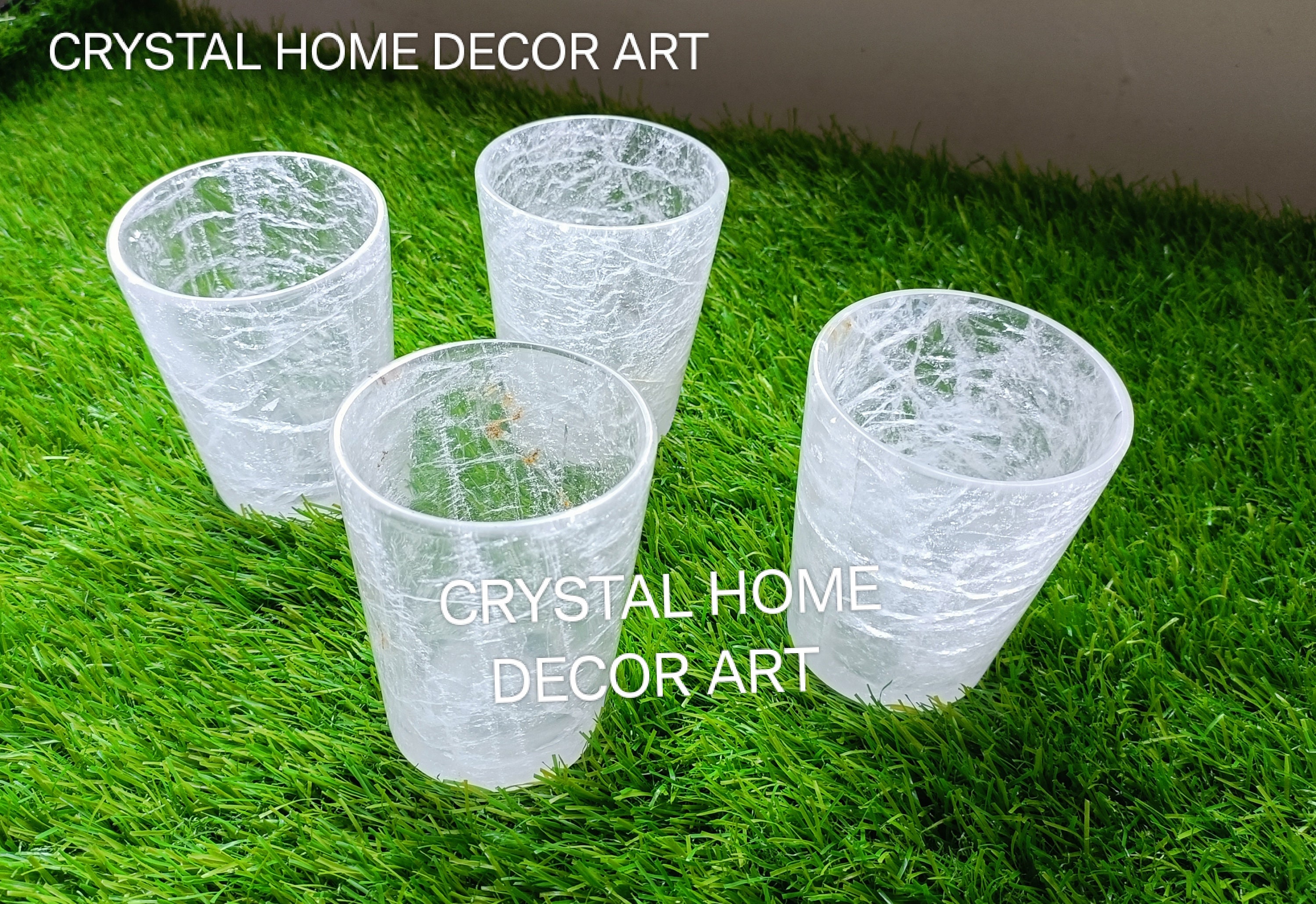 Natural Rock Crystal Glass, Clear Quartz Grade A Hand-carved