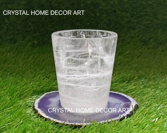 Natural rock Crystal Glass, Crystal Glassware, Crystal Barware Glass, Crystal Drinking Glass, Gift For Him