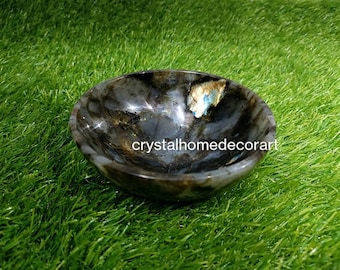Beautiful Blue Yellow Rainbow Labradorite Bowl, Labradorite Bowl, Hand Carved Gemstone Bowl , healing Bowl, Gift for her, home decor