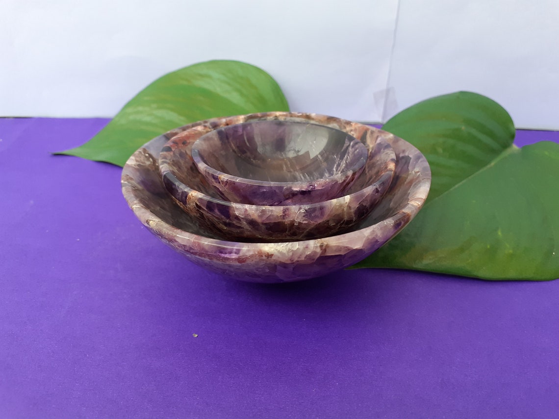 Natural Amethyst Gemstone Bowl hand carved bowl Etsy