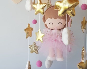 Ragazza mobile per presepe fata mobile per la cameretta * Ballerina mobile per bambini * Ballerina * Nuvole mobili sospese * Decorazioni per la cameretta dei bambini baby shower