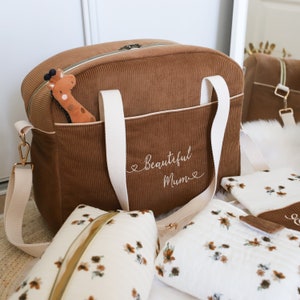 Sac à langer personnalisé bohème marron pour bébé, cadeau nouveau né, sac pour maman