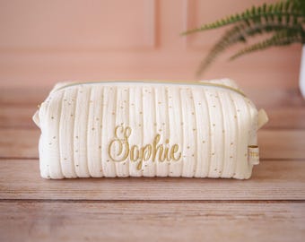 Trousse de toilette personnalisée femme, cadeau demoiselle d’honneur
