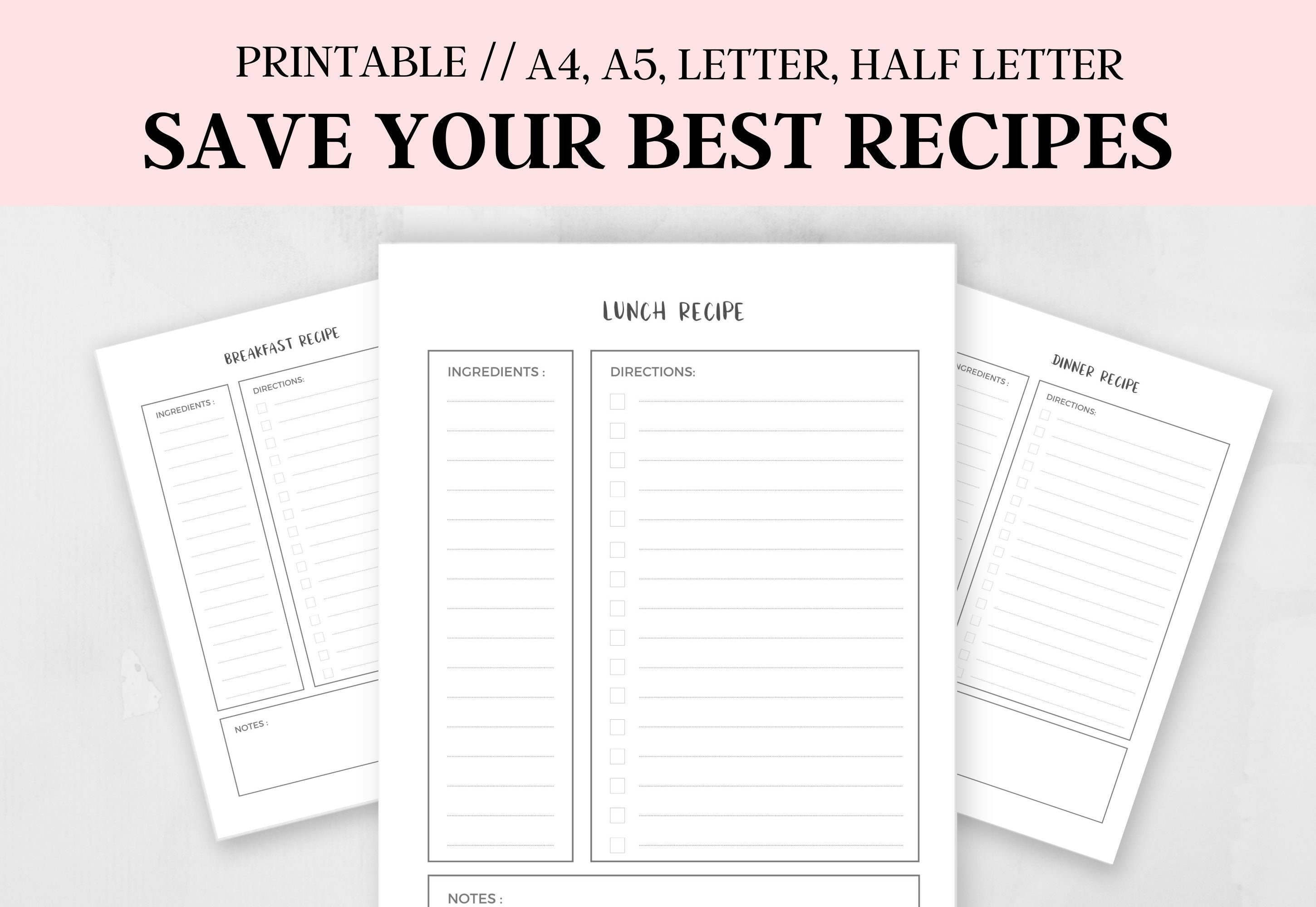 weekly meal planner printable grocery list pdf meal prep etsy