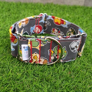 Martingale dog collar, escape proof collar for greyhound, superhero martingale, adjustable collar, personalized martingale collar, gift