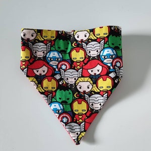 Bandana for dog superheroes, Bandana scrunchie custom for pet, dog scarf, Bandana with rubber for dog, scrunchiedana