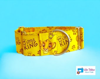 Martingale dog collar, Simba dog collar, greyhound escape-proof collar, custom martingale, personalized greyhound collar Lion King