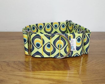 martingale dog collar, custom yellow collar, greyhound collar, anti-escape collar, custom martingale collar, dog accessory