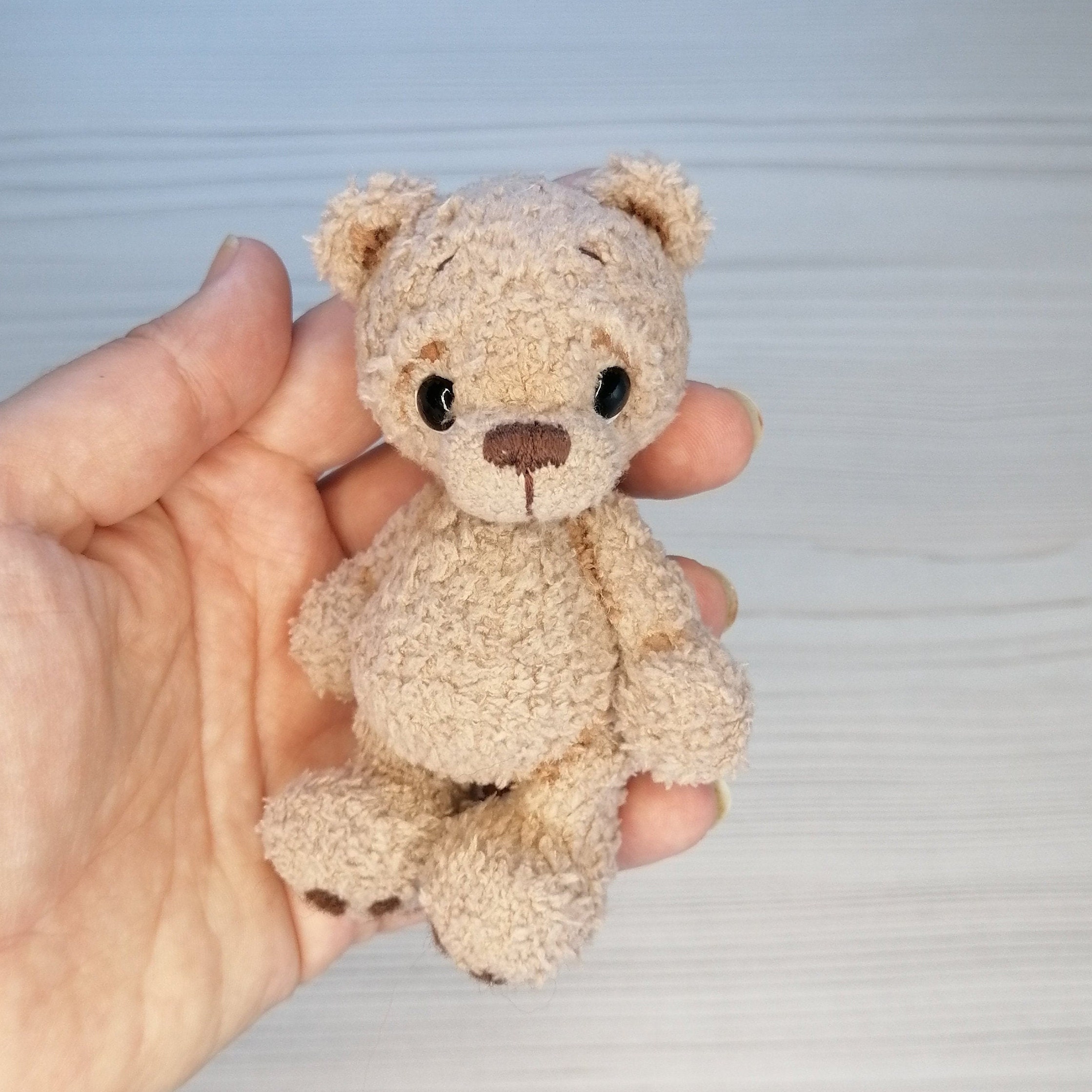 Miniatura oso de peluche suave Hecho a mano oso de peluche de | Etsy