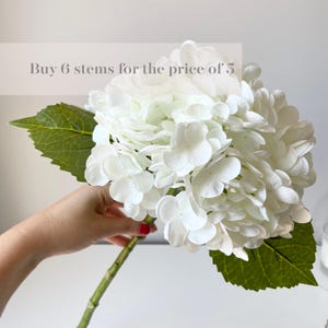 Artificial White Hydrangea, Faux Hydrangea Flower, Large Real Touch Fake Hydrangeas, Hydrangea Artificial Flowers, White Faux Flower Stems