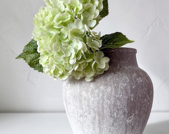 Faux Hydrangea Stem, Real Touch Artificial Hydrangea Flower, Light Green, Single Stem or 3, 5, 7 & 9 Stem Bundles, Home Vase Decor