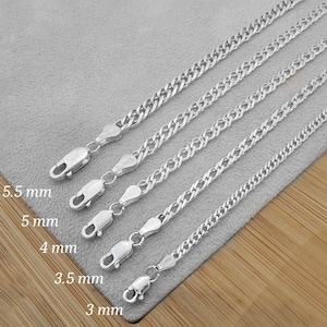 Silver Chain Necklace, Rombo Chain, Thick Chain, Men&#39;s Chain, Women&#39;s Chain, Thin Necklace, Sterling Silver 925, Rhombus Chain