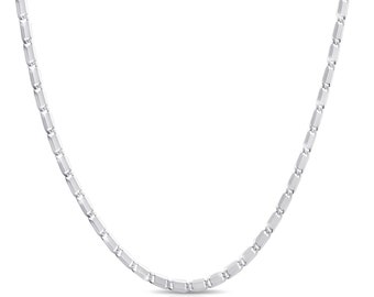 Cadena de plata pulida, plata 925, collar brillante, cadena de mujer, cadena brillante, varias longitudes, diamante