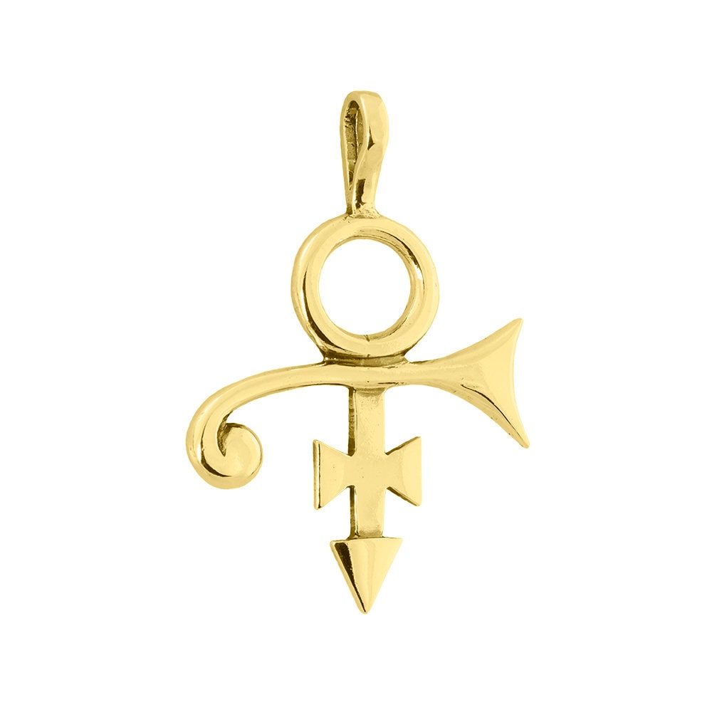 Gold-plated Prince Love Symbol Pendant: 925 Silver Unisex Charm - Etsy