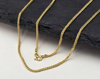 Cadena Spiga de plata 925 chapada en oro