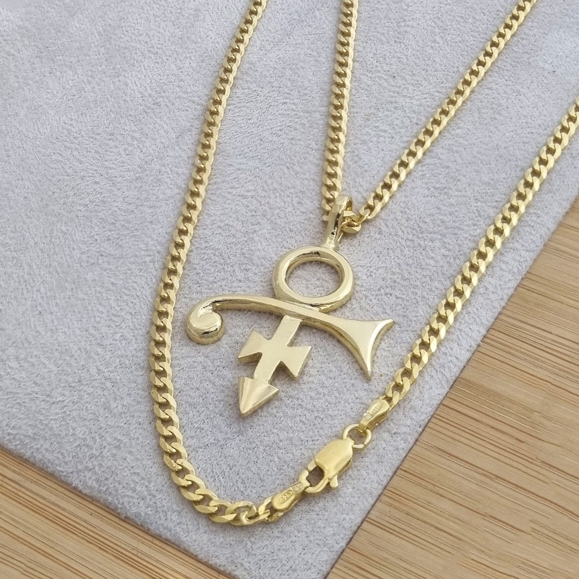 Prince Love Symbol, Gold-plated 925 Charm, Male and Female