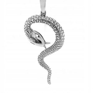 Sterling Silver Snake Pendant, 925 Serpent Necklace, Snake Jewelry, for Men, for Women, Gift, Silver Pendant, Snake Necklace, Silver 925