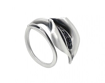 Calla Flower Ring - Sterling Silver 925 Adjustable