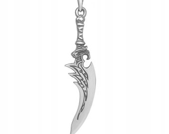 Pendentif Épée en argent, poignard, arme de mêlée, couteau, lame, pendentif, argent, hommes,