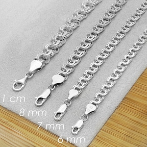 Silver chain,  Garibaldi chain, Cuban link, Wide chain, Mens silver chain, Womens silver chain, Gift for men, Italian Link Design