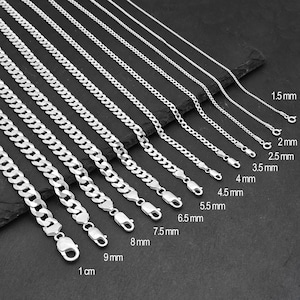 Silver chain, Curb chain, Cuban chain, Cuban link, Thin chain, Wide chain, Mens silver chain, Womans silver chain, Gift for men